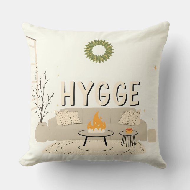 Coussin Hygge Throw Pillow | Cozy Scandinavian Home Decor (Recto)