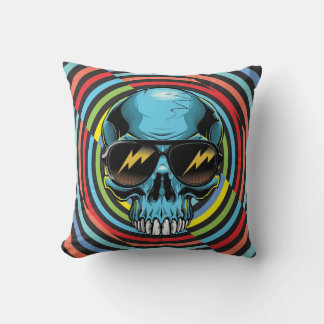 Coussin Hypno Colorful Skull With Glasses