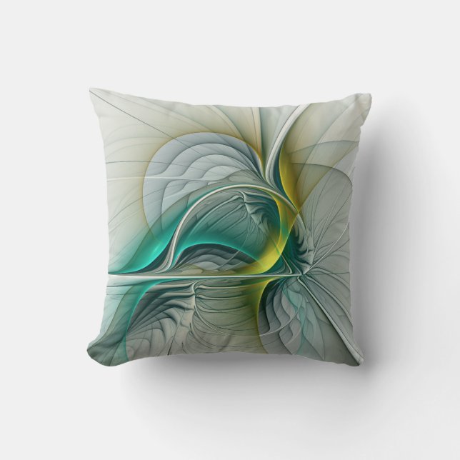 Coussin Hypnotique Abstrait Golden Turquoise Turquoise Fra (Recto)
