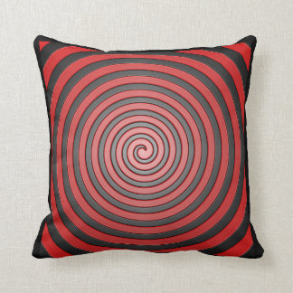 Coussin hypnotique rouge et noir