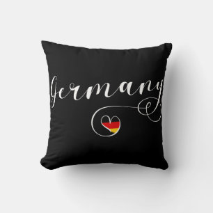 Coussin I Heart Allemagne, drapeau allemand