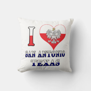Coussin I Heart Love San Antonio Texas