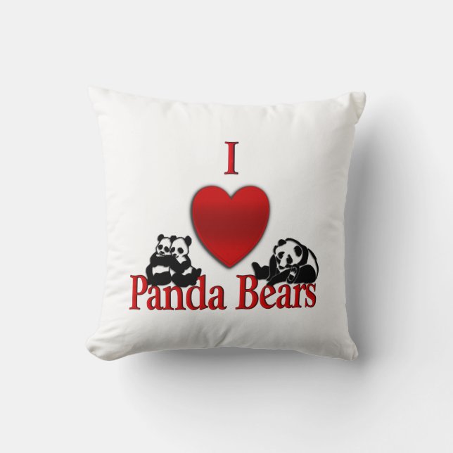 Coussin I Heart Panda Bears (Recto)