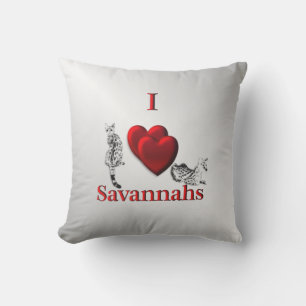 Coussin I Heart Savannah Chat Argent