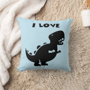 Coussin I Love Dinosaures Silhouette Art