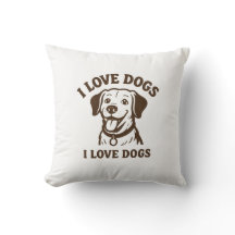 I Love Dogs Pillow – Cozy & Cute Dog Lover Decor