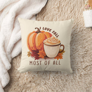 Coussin I Love Fall Most Of All - Latte & Autumn Vibes