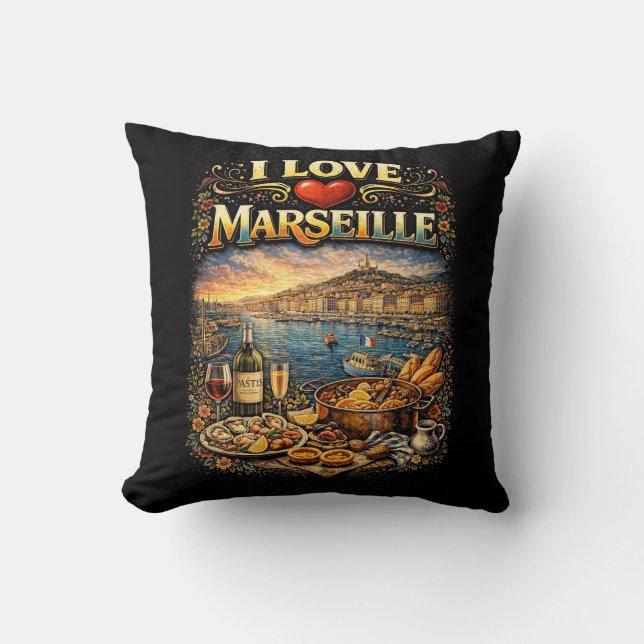 Coussin I love Marseille (Recto)