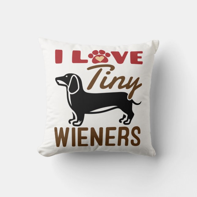 Coussin I Love Miniature Dachshund Doxie (Recto)