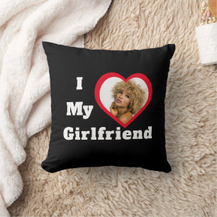 Coussin I Love My Girlfriend Base Photo personnalisée