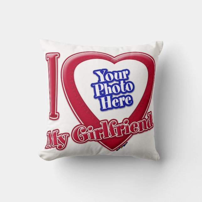 Coussin I Love My Girlfriend Photo Red Heart (Recto)