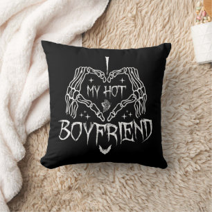 Coussin I Love My Hot Boyfriend Halloween Skeleton Drôle