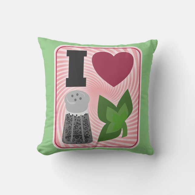 Coussin I Love Pepperment Visuel Icônes Noël Baker (Recto)
