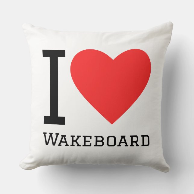 Coussin I love wakeboard (Recto)