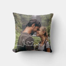 I Love You in White Script with Heart Custom