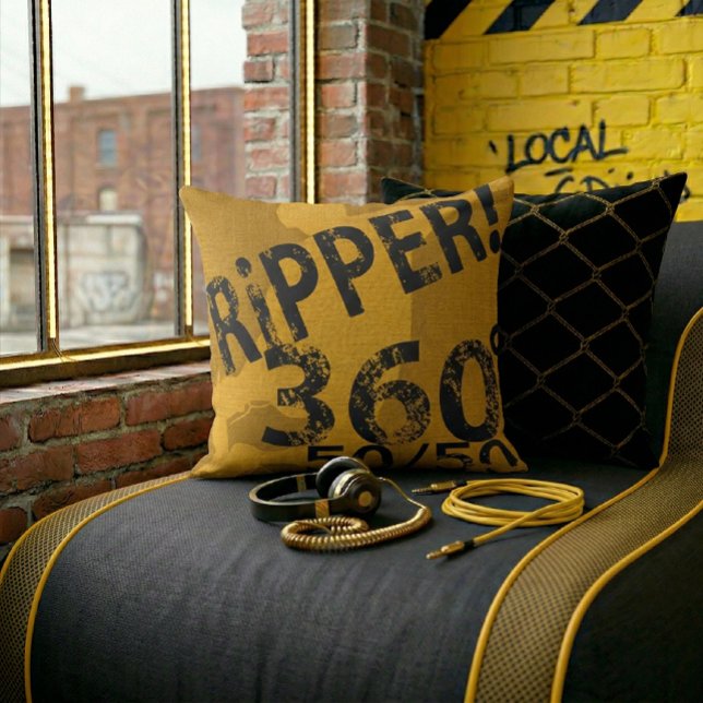 Coussin I-Ripper – Série Noir & Or Double Face (Créateur téléchargé)