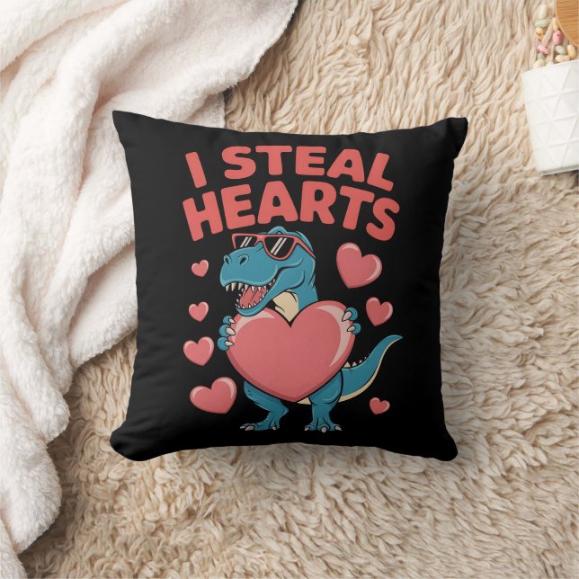 Coussin I Steal Hearts T Rex Dinosaur Saint Valentin (Couverture)