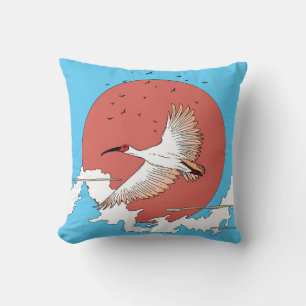 Coussin Ibis à crête en vol