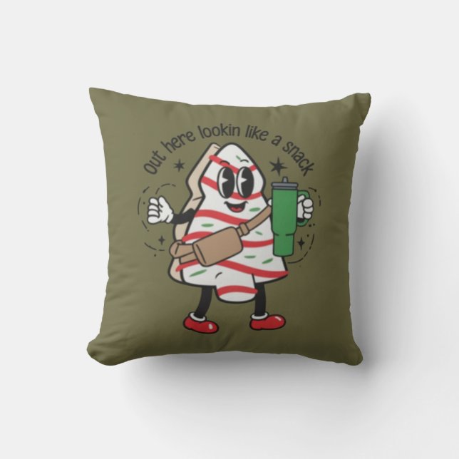 Coussin Ici, On Dirait Un Snack Gâteau De Noël (Recto)