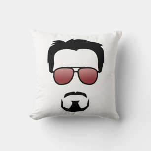Coussin Icône de la coiffure de Tony Stark avec des lunett