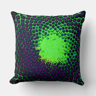 Coussin Icône de miel Abstraite Design vert et violet