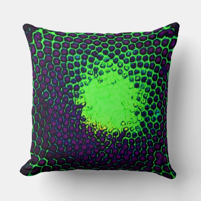 Coussin Icône de miel Abstraite Design vert et violet (Recto)