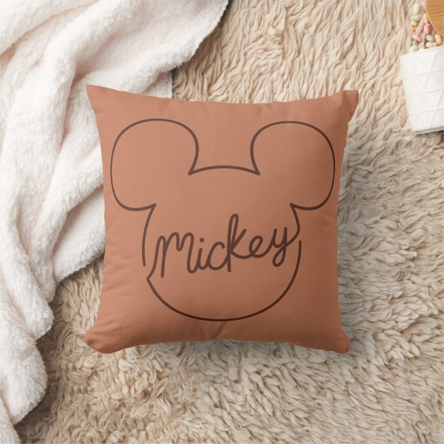 Coussin Icône de nom graphique en ligne continue de Mickey (Couverture)