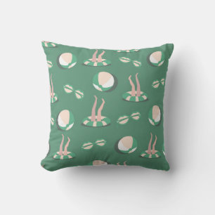 Coussin Icônes de rubrique Été vintage motif continu