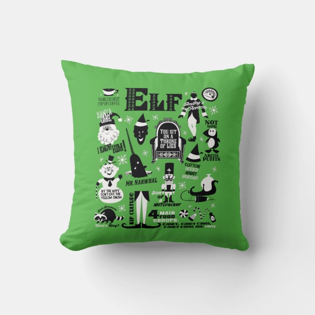 Coussin Icônes Elf et citations de films (Recto)