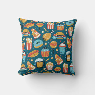 Coussin Icônes vintages de restauration rapide Motif trans