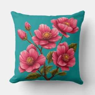 Coussin 🌸 Idée Cadeau Décoration Chambre Fleur Rose 🌸