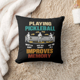 Coussin Idée cadeau drôle : jouer au pickleball améliore l