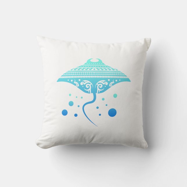 Coussin Idée tribale de cadeau de tatouage de pastenague (Recto)