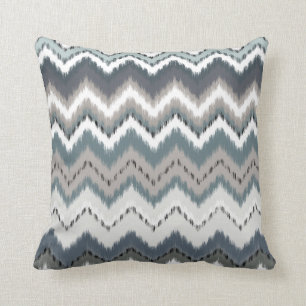 Coussin Ikat gris Chevron