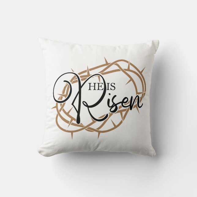Coussin Il est ressuscité Couronne d'épines Pâques (Recto)
