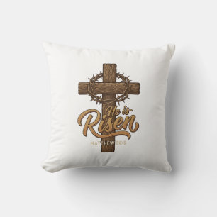 Coussin Il Est Ressuscité Croix Couronne D'épines Chemise