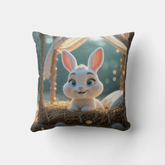 Coussin Il est temps de dormir pour Haiku le lapin