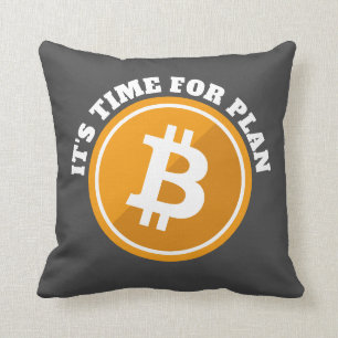 Coussin Il est temps pour Plan B - Bitcoin Icon cryptomonn