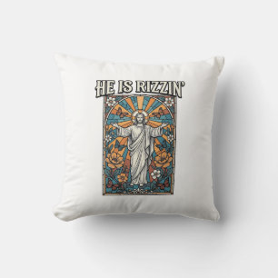 Coussin Il est une chemise en verre teintée de Pâques vint