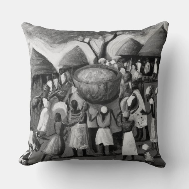 Coussin Il faut un village (Recto)
