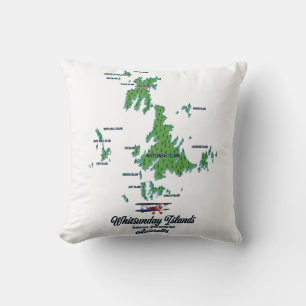 Coussin Îles Whitsunday Australie affiche de carte