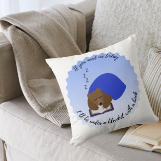 Coussin I'll be under a blanket with a book