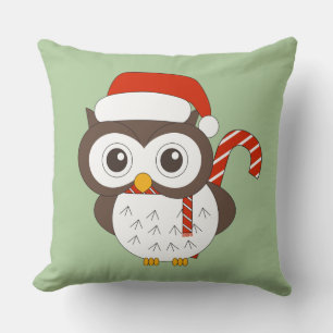 Coussin illusima M. Hibou Lumière de Noël Vert