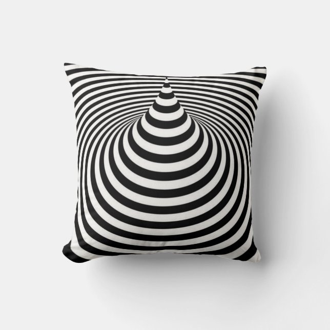 Coussin Illusion en noir et blanc (Recto)