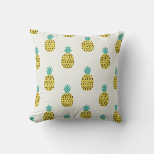 Coussin Illustration amusante Vintage ananas sans voile. (Recto)