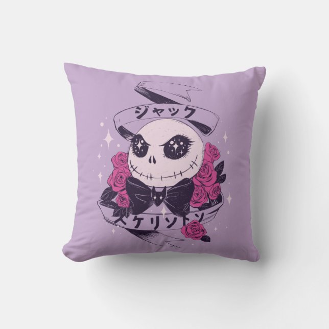 Coussin Illustration Anime Jack Skellington & Rose (Recto)