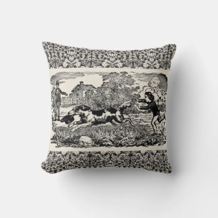 Coussin Illustration antique victorienne d'art de compagni