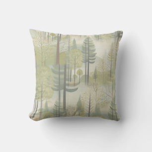 Coussin Illustration artistique des pins dans un style mod