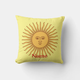 Coussin Illustration d'art de visage de soleil Thunder_Cov