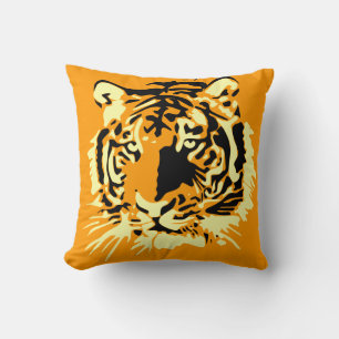 Coussin Illustration de biologie de la faune du tigre vint